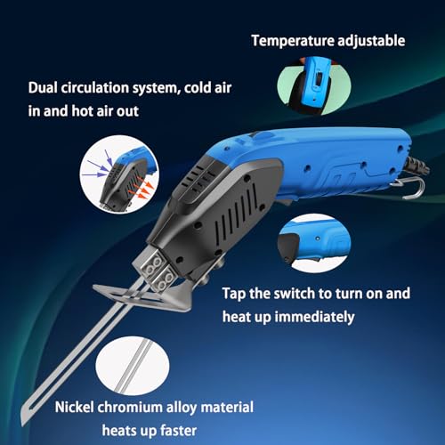 200W Air-Cooled, Electric Hot Knife - Foam Cutting Tool with Blades & Accessories Use Foam Cutter for Engraving and DIY Handmade