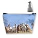 Produktbild Beautiful Wild Horse Makeup Bag Large Trapezoidal Storage Travel Bag Wash Cosmetic Pouch Pencil Holder Zipper