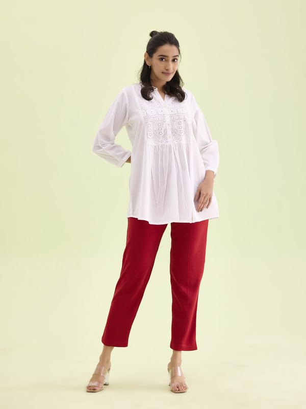 Image of GO COLORS Solid Ultra Warm Kurti Pant for Women | Mid Rise, Warm tech