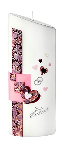 mit Namensverzierung und Geschenkkarton, Nr. 61, Original handverzierte Kopschitz Brautkerze Kerze in Bester Brennqualität