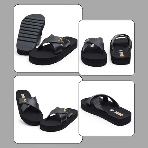 Image of DOCTOR Men Cross Strap Slippers | Soft Feel Comfort Casual Slides for Men | Lightweight Everyday Wear Open Toe Sandals