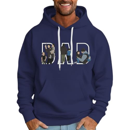 Sudadera con capucha para hombre con bolsillos cómodos en color azul marino talla 5XL