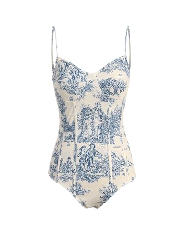 CIDER Bodysuits For Women Floral Square Neck Sleeveless Corset