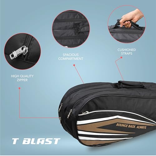Image of TANSO Windbender Full Graphite Ultra Light Weight Badminton Racquet with T-Blast Badminton Kit Bag (32 Lbs Tension, 680 mm Long, 77 Grams, Strung with Premium Strings)