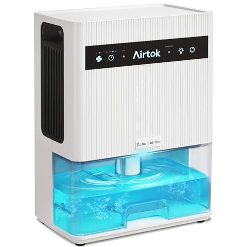 Airtok Deumidificatore, 3L Deumidificatore Casa Muffa, Deumidificatore Ultra Silenzioso con 7 colori...
