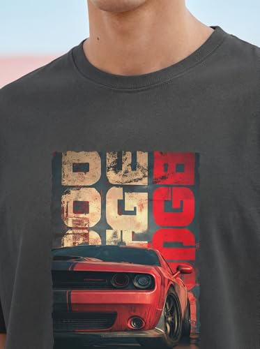 Image of BULLMER Peach Trendy Front Printed oversized Round Neck T-shirt for men