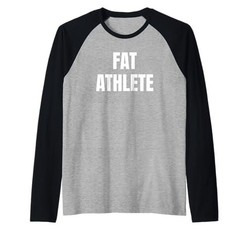 Fat Athlete Sports Humor Tee Design Funny Athletic Statement Raglan Baseball Tee