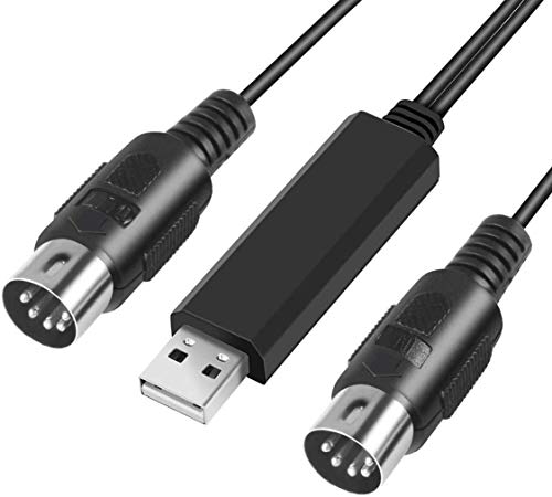 Easy-Link Cable adaptador USB a MIDI In-Out 5 Pin Line Convertidor - Interfaz MIDI a USB - Convertir MIDI Teclado Piano Controlador a PC