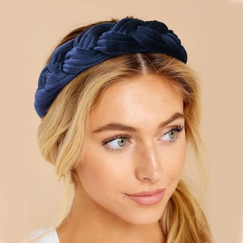 Image of DRESHOW Velvet Braided Headband Women Hair Hoop Elastic Hair Bands Fashion Headbands for Women