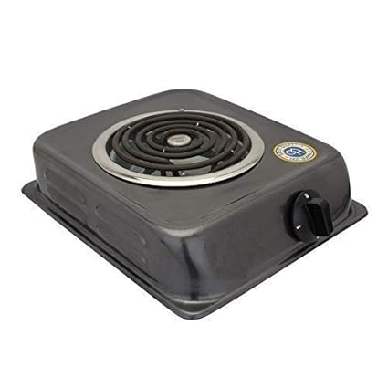 STAR SUNLITE Metal 1000W Electric Hot Plate Induction Cooktop with Hammered Design (Standard Size, Grey)