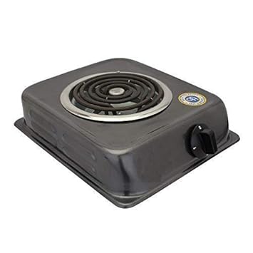 STAR SUNLITE Metal 1000W Electric Hot Plate Induction Cooktop with Hammered Design (Standard Size, Grey)