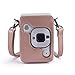 Phetium Protective Case Compatible with Instax Mini Liplay Hybrid Instant Camera and Printer, Soft PU Leather Bag with Removable/Adjustable Shoulder Strap (Blush Gold)