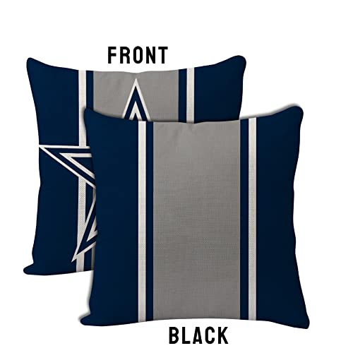 2Pcs Football Style Throw Pillow Covers 18 X 18 Inch Linen Material Pillow Case Decoration For Dallas Home Sofa Couch #TOP1