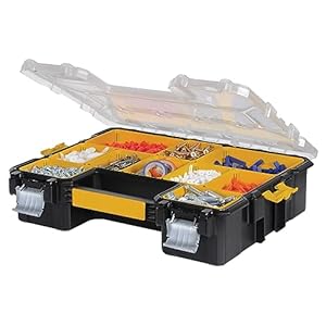 DEWALT Small Parts Organizer, Hardware Storage Box with Removable Dividers, 10-Compartment (DWST14825)
