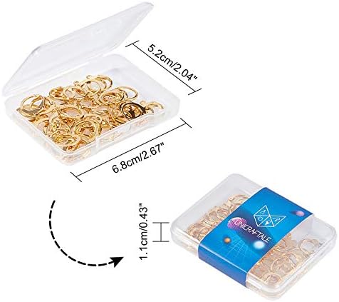 UNICRAFTALE 50pcs Lever Back Earrings Stainless Steel Leverback Earring Hoop Earring with Loop Golden Leverback Earwire Findings for DIY Jewelry Making 14.5mm Long