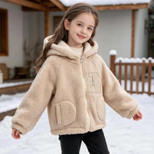 Girls Fleece Jacket Zip Up Hoodie Winter Coat with Pockets Warm Outerwear - image 7