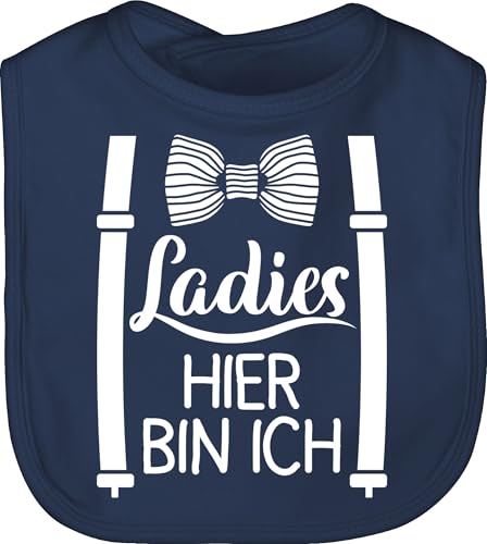 Shirtracer Baby Lätzchen - Sprüche - Ladies hier bin ich - Unisize - Navy...