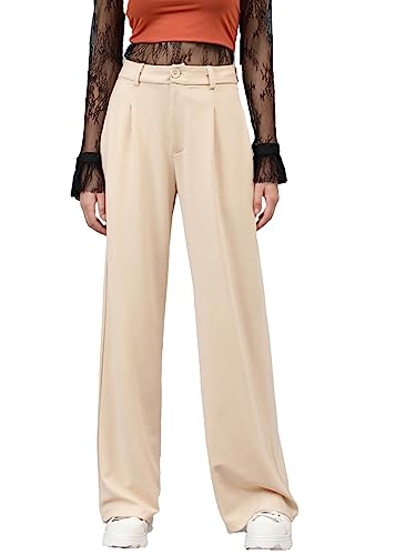 KOTTY Womens Polyester Blend Straight Fit Trousers – Stylish and Comfortable Pants for Women KOTTY Womens Polyester Blend Straight Fit Trousers – Stylish and Comfortable Pants for Women
