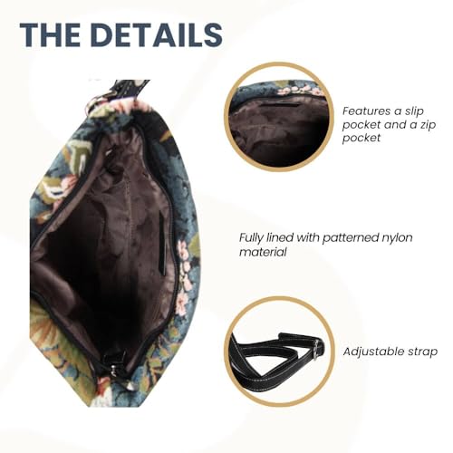 Image of Signare Tapestry Crossbody Bag Sling Shoulder Purse for Women