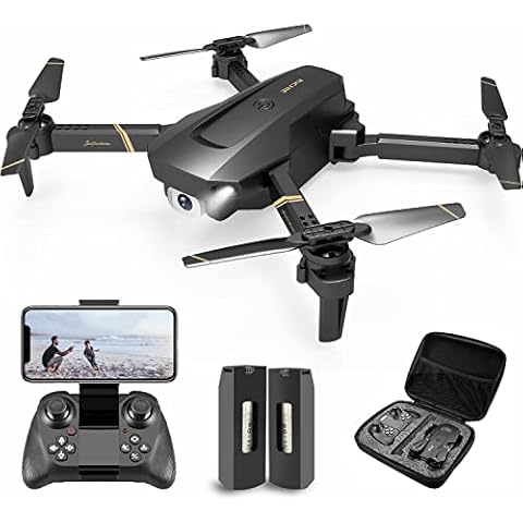 DRONEEYE Drone for adults,Drone with camera for kids Toys,1080P FPV Helicopter Foldable Quadcopter for Beginners, Waypoints Functions,Headless Mode,One Key Start, Altitude Hold,2 Batteries Cover