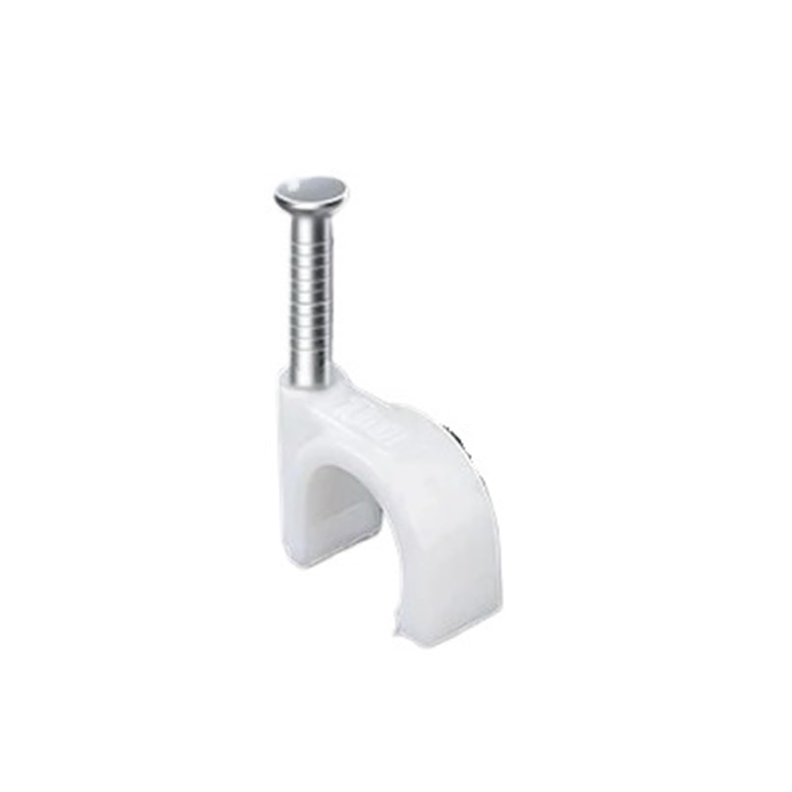 CHATROOM Runde Kunststoff-Kabelklemmen, Halter, Management, elektrischer Drahtverschluss, Kabelbinder, Wand mit Nagel, 16/18/20/22/25 mm Kreisklemme (Color : 100pcs, Size : 22mm White)
