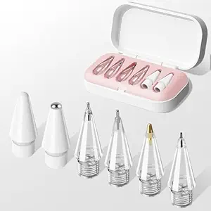 Replacement Tips for Apple Pencil Pro/ 2nd Gen/ 1st Gen/USB C, 6 Pack Upgraded iPad Pen Tips with Storage Case, Fine Point Precise Control Pencil Tip, iPad Pro Pencil Tip Set, iPad Pen Nibs Set