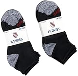 K-Swiss Boy's Athletic Socks - Lightweight Quarter Cut Socks (16 Pack), Size M/Shoe Size: 10.5-4, Black