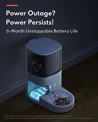 Homerunpet Smart Automatic Cat Feeder - Wifi & Bluetooth, Custom Timed Feeding, 30-Day Freshness For Dry Food, 1-20 Portions Per Meal, 304 Stainless Steel Bowl #TOP5