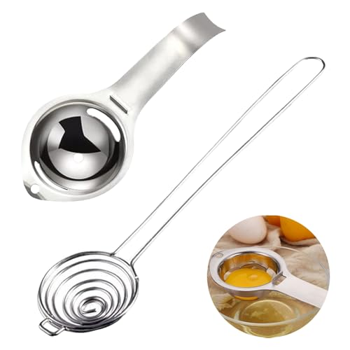 2 Stück Eiertrenner, Eigelbtrenner, Backwerkzeug Mit Langen und Kurzen Griffen Eiweiß Trenner Mit Griffen Eidotter Trenner Spülmaschinenfreundlich Egg Separator für Küche Bäckerei