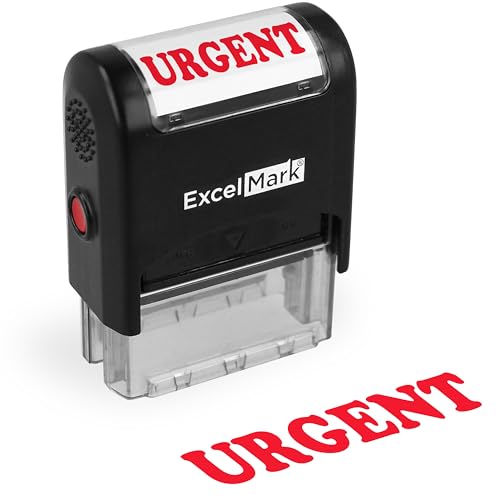 ExcelMark Urgent Self Inking Rubber Stamp - Red Ink