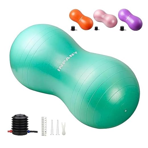 INPANY Peanut Ball - Anti Burst Exercise Ball for Labor Birthing, Physical Therapy for Kids, Core Strength, Home & Gym Fintness (Include Pump)