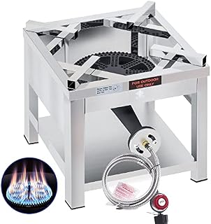 ARC Stainless Steel Single Burner Propane Stove, 200,000BTU High Pressure Outdoor Gas Stove Cooker, 16.5"Heavy Duty Square Stove, Burners for Outdoor Cooking For Turkey Fry, Seafood Boil, Homebrewing