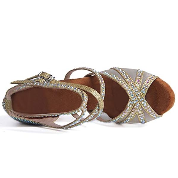 Syrads Women's Standard & Latin Dance Shoes with Rhinestones Salsa Tango Waltz Bachata Kizomba Modern Dance Shoes 1057-2