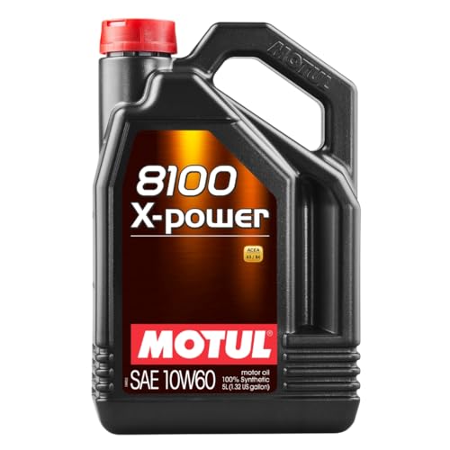 Motul 8100 X-Power 10W-60 Full Synthetic | Ester-Based Formula for Turbocharged & High-Performance Engines | LSPI Protection, Extreme Heat Resistance, Cold Start Lubrication, Daily & Track Use | 5L