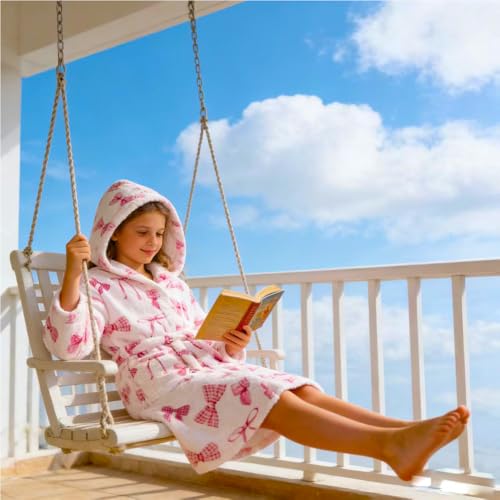 Image of Boys Girls Bathrobes,Toddler Boy Girl Robes,Children's Plush Soft Coral Fleece Hooded Pajamas Sleepwear for Kids