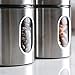 WHOLE HOUSEWARES | Brushed Stainless Steel And Glass Canister With Window For Spices Or Grains | Kitchen Organisation Canisters | Set Of 3 | 5