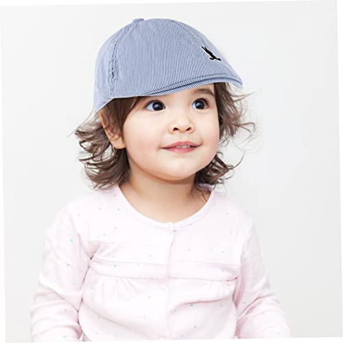 Kids Striped Bunny Beret Hat for Toddlers Soft Cotton Material Cute Rabbit Design for Baby and Toddler Accessories Great for Dress-Up Blue4