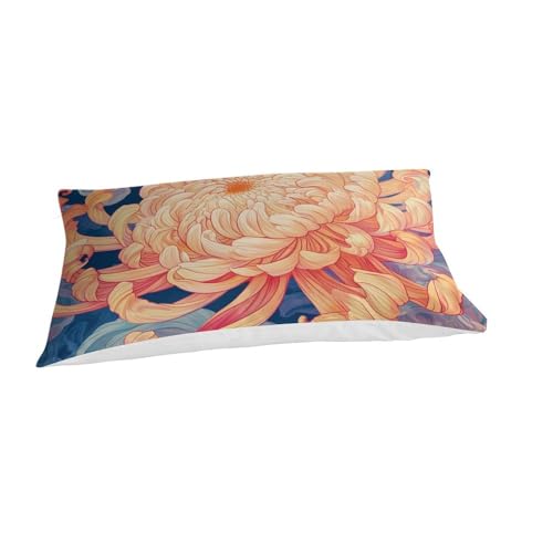 Parure de lit 3D chrysanthème 135x200 pour chambre douce et zen