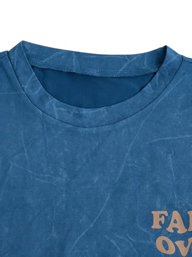 Image of RoseSeek Boy's Letter Graphic Tees Short Sleeve Vintage Summer Tops Trendy | Round Neck, Streetwear Top, Cool Shirts for Boys, Sizes 10-14, Summer Trendy Tops