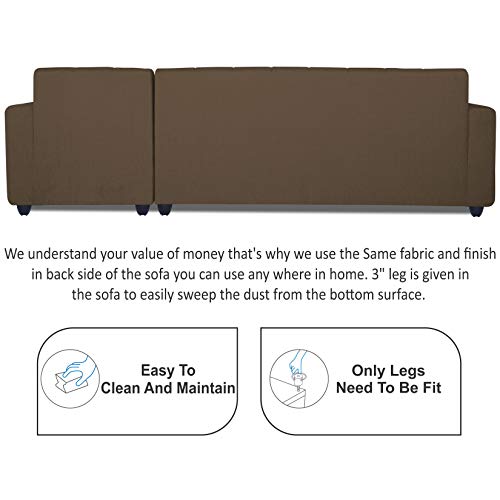 Image of Adorn India Rio HighBack L Shape 6 Seater Sofa Set (Right Hand Side) (Camel) (3 Year Warranty)