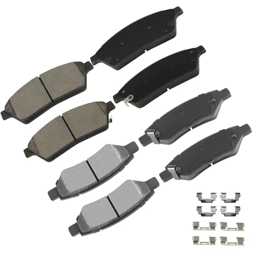 Image of cciyu D1422 & D1337 Front & Rear Ceramic Disc Brake Pads Kit For Cadillac SRX 2010-2016,For Saab 9-4X 2011