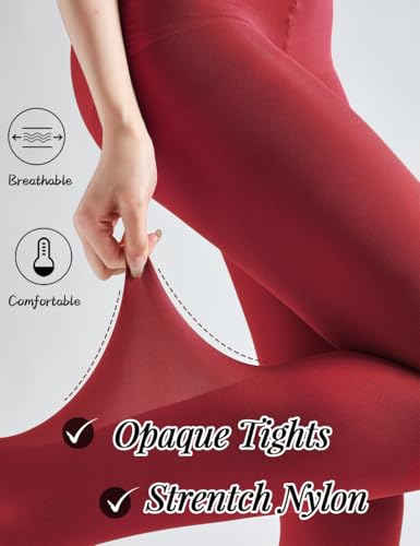 Image of 7 Colors 2 Pairs Women's 40 Denier Semi Opaque Tights, Nylon Black Tights for Women