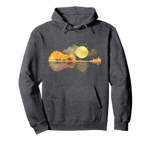 Guitar Nature Moon Retro Style Guitarist Acoustic Guitar Pullover Hoodie