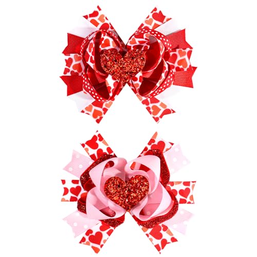 ANBALA Red Heart Hair Clips (2PCS) - 5.0" x 5.5"