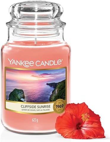 Yankee Candle Duftkerze im Glas (groß) | Cliffside Sunrise | Kerze mit langer Brenndauer bis zu 150 Stunden | Perfekte Geschenke für Frauen