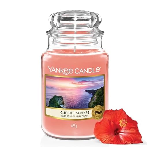 Yankee Candle Duftkerze im Glas (groß) | Cliffside Sunrise | Kerze mit langer Brenndauer bis zu 150 Stunden | Perfekte Geschenke für Frauen