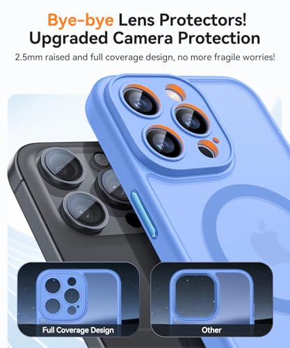 Image of CANSHN Magnetic Compatible with iPhone 16 Pro Max Case, Upgraded [Full Camera Protection] [Compatible with Magsafe] [Translucent Matte] Shockproof Protective Phone Cover 6.9 Inch - Ultramarine
