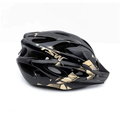 Capacete Tsw Raptor 2 Com LED Preto Dourado Ciclismo Tam M
