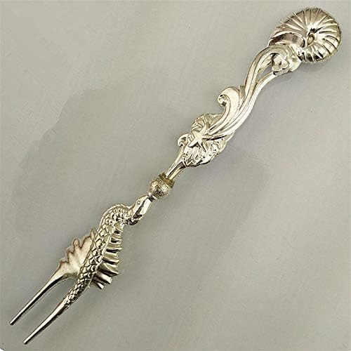 Forks Fruit Fork Bronze Carved Cake Dessert Fork Family Or Party (Color : H) (G)