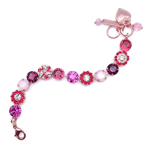 Mariana Enchanted Rose Goldtone Bracelet Red Pink Purple Crystal Mix Floral Mosaic 1156 #TOP1